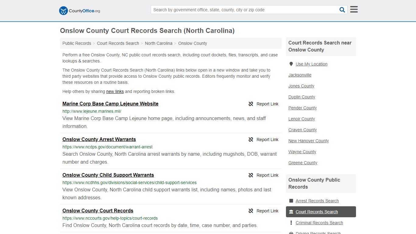 Court Records Search - Onslow County, NC (Adoptions ...
