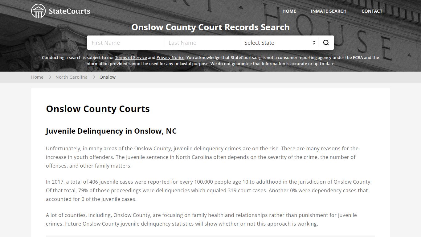 Onslow County, NC Courts - Records & Cases - StateCourts