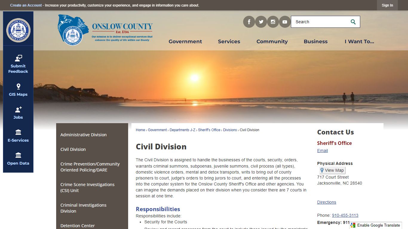 Civil Division - Onslow County, NC